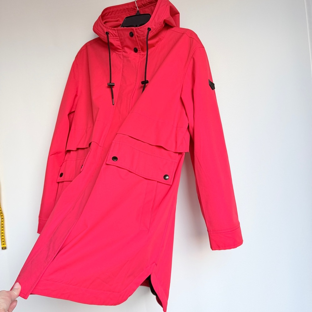 Sam Edelman Crimson Red Raincoat Water-Repellent Hooded Jacket – Size L, NWT